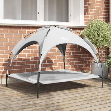 vidaXL Hondenbed 104 x 86 x 84,5 cm Staal Zilvergrijs, Verzenden, Nieuw