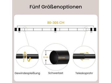 Veiling - Gordijnroede, zwart, 80-305 cm, diameter 25 mm, Huis en Inrichting, Gebruikt