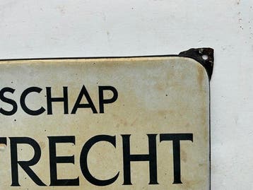 Langcat Bussum - Reclamebord - Emaille agentschap bord, Antiek en Kunst