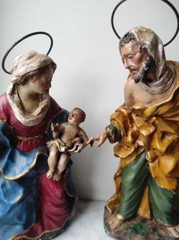 sculptuur, Presepe Napoletano - Sacra famiglia - 26 cm -