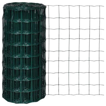 vidaXL Euro hek 25x0,8 m staal groen, Verzenden, Nieuw