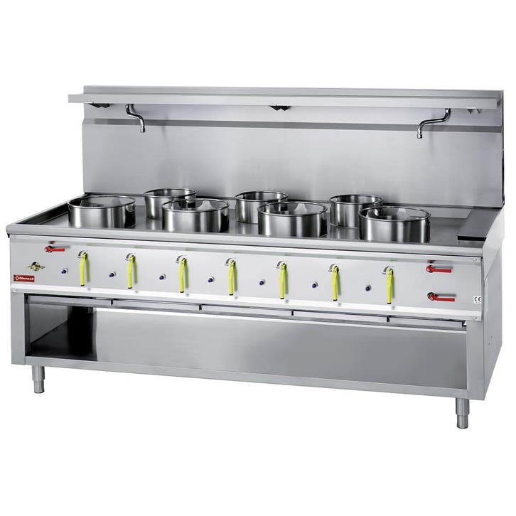 Wokfornuis | Gas | 7 Branders + Watergordijn | 23.8kW +, Zakelijke goederen, Horeca | Keukenapparatuur, Nieuw in verpakking, Verzenden