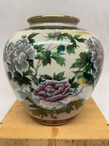 Vase japonais vintage Kutani Tosyo   Poterie du Japon