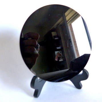 Mexicaanse obsidiaanspiegel - 12 cm- 323 g, Verzamelen