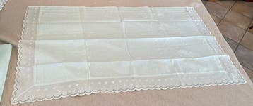 Drap de lit (4) - 295 cm - 270 cm - Drap brodé de fleurs