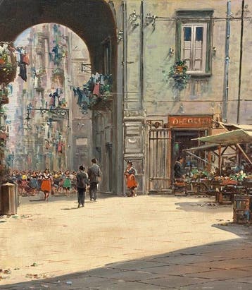 Ferdinando Del Basso (1897-1971) - Scorcio di Napoli