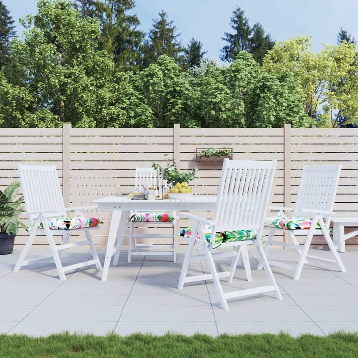 vidaXL Stoelkussens 4 st 40x40x7 cm stof meerkleurig, Huis en Inrichting, Woonaccessoires | Kussens, Nieuw, Verzenden