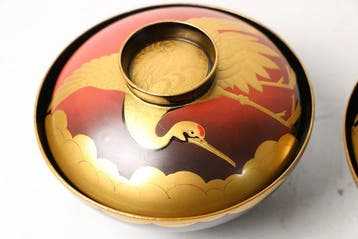 Set kommen (2) - Urushi-lak met gouden maki-e - Zeldzame
