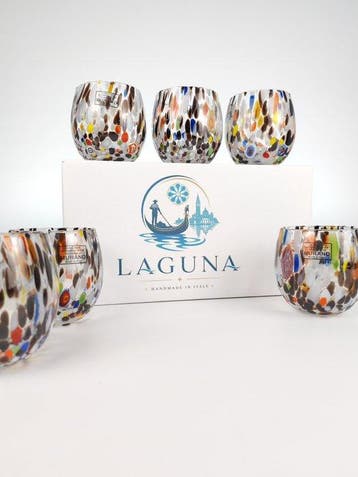LAGUNA - Drinkservies (6) - Muranoglas - 6 GOTI ROUND