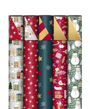 5 Rollen cadeaupapier  - kerst - kerstmis (Inpakpapier), Ophalen of Verzenden, Nieuw