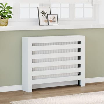 vidaXL Radiatorombouw 104x20x82 cm bewerkt hout wit, Verzenden