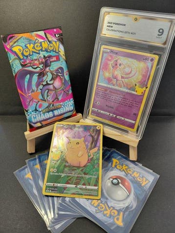 Pokémon - 13 Graded card - Mew, Pikachu #011 Promo card,, Hobby en Vrije tijd, Nieuw