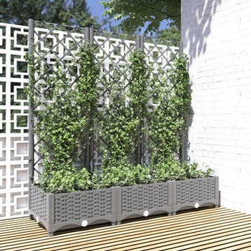 vidaXL Plantenbak met latwerk 120x40x121,5 cm polypropeen, Verzenden, Nieuw