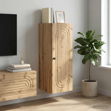 vidaXL Wandkast 33 x 34,5 x 90 cm Bewerkt hout Artisanaal, Huis en Inrichting, Verzenden, Nieuw