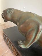 Guy Debe (attr.) - sculptuur, Sluipende panter - 20 cm -