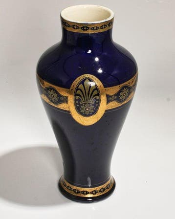 Boch Frères Keramis (BFK) - Vase - Vase bleu cobalt avec, Antiek en Kunst