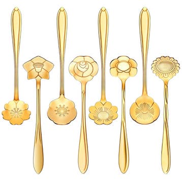 Fako Bijoux - Bloemen Lepels Set - Theelepel / Koffielepel -, Huis en Inrichting, Keuken | Bestek, Verzenden, Nieuw