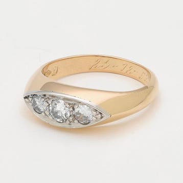 Ring - 18 karaat Geel goud Diamant (Natuurlijk)