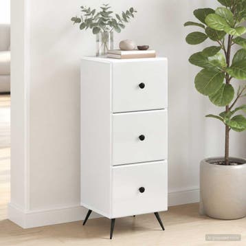vidaXL Ladekast Wit 33 x 34,5 x 90 cm Bewerkt hout, Verzenden