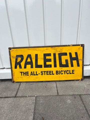 Raleigh Bicycle reclamebord – emaille wandbord - Emaille