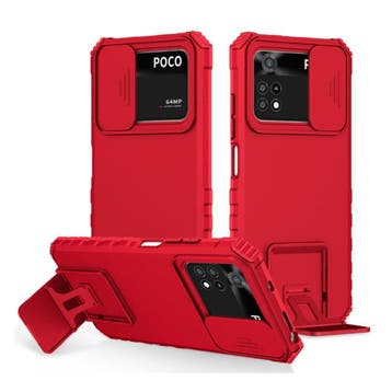 Xiaomi Poco M3 - Kickstand Hoesje met Camera Slide - Cover, Verzenden