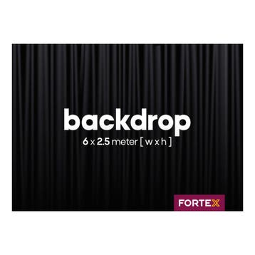 FORTEX Backdrop 6m (B) x 2,5m (h) zwart 320 gram/m², Verzenden, Nieuw