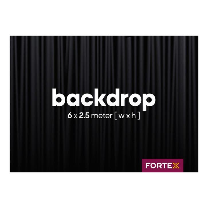 FORTEX Backdrop 6m (B) x 2,5m (h) zwart 320 gram/m², Muziek en Instrumenten, Licht en Laser, Verzenden
