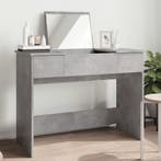 vidaXL Kaptafel met spiegel 100x45x76 cm betongrijs, Verzenden, Nieuw