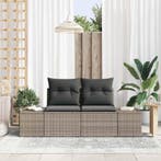 vidaXL Tuin Sofa met kussen Grijs 184 x 62 x 69 cm poly, Verzenden, Nieuw