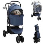 vidaXL Opvouwbare Huisdier Kinderwagen Blauw 78 x 54 x 101, Verzenden