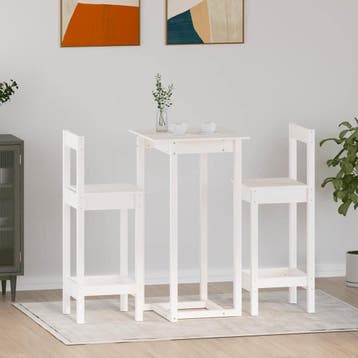 vidaXL 3-delige Barset massief grenenhout wit, Huis en Inrichting, Verzenden, Nieuw
