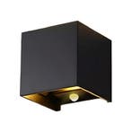 IP54 Led Cube 2x3W Zwart 2700K bewegingssensor, Verzenden