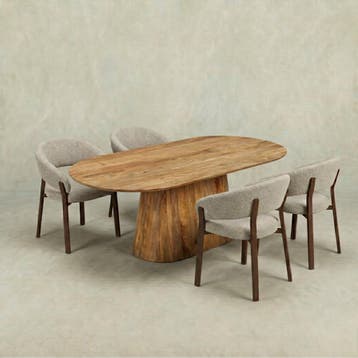 Mangohouten Eettafel Mick capsule 210×100 cm, Maison & Meubles, Verzenden