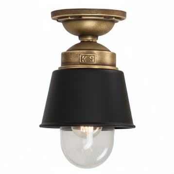 Plafondlampen Kostas Brass Plafondlamp Zwart/Brons, Huis en Inrichting, Verzenden, Nieuw