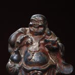 A rare cinnabar-gilt copper statue of Maitreya Buddha -