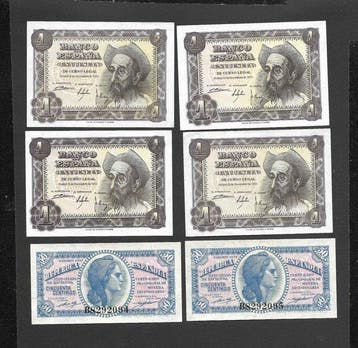 Spanje. - 15 Banknotes - various dates (Zonder minimumprijs), Postzegels en Munten