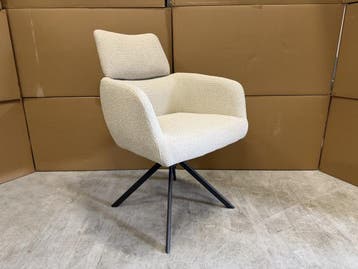 Veiling - Ovion Armstoel (set van 8) - Stof - Naturel, Huis en Inrichting, Nieuw