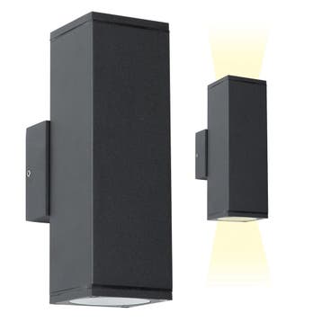 Smart Buitenverlichting Wandspot Kevin Up en Down Zwart met, Tuin en Terras, Verzenden, Nieuw