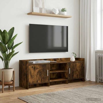 vidaXL TV Kast 130 x 33 x 47 cm Gerookt eiken Bewerkt hout, Verzenden