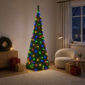 vidaXL Pop-up kerstboom met led 210 cm 200 LEDs PVC Groen, Verzenden, Nieuw