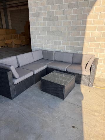 Loungeset antraciet (nieuw), Tuin en Terras, Nieuw, Bank