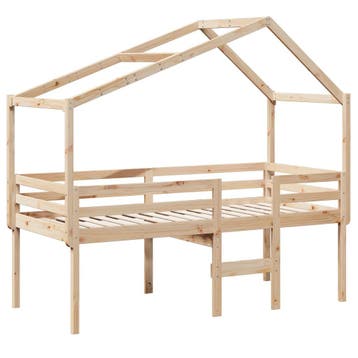 vidaXL Hoogslaper met bedhuis massief grenenhout 80x200 cm, Verzenden, Nieuw