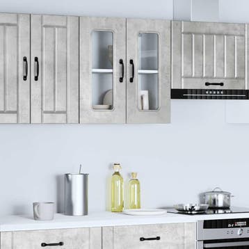vidaXL Keukenbovenkast met glazen deur Kalmar bewerkt hout, Verzenden, Nieuw