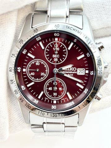 Seiko - Quartz Chronograph Red Dial - Zonder minimumprijs -