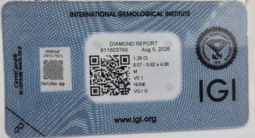 1 pcs Diamant (Natuurlijk) - 1.28 ct - Peer - M - VS1 -, Bijoux, Sacs & Beauté, Pierres précieuses