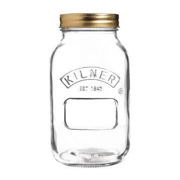 Weckpot glas met schroefdeksel 1L |  9,3(Ø)x17,8(h)cm, Verzenden, Nieuw in verpakking