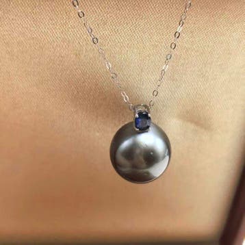Zonder minimumprijs - Halsketting - 18 karaat Witgoud Parel, Handtassen en Accessoires, Nieuw