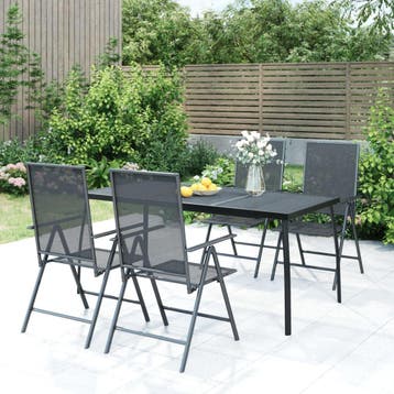 vidaXL Tuintafel 165x80x72 cm staalgaas antracietkleurig, Verzenden