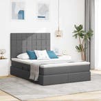 vidaXL Opslag bed met matras Donkergrijs 140 x 190 cm, Huis en Inrichting, Slaapkamer | Bedden, Verzenden, Nieuw