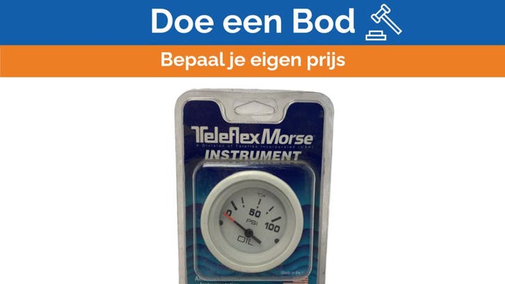 Bieden: Teleflex oil press display white 0 to 100 PSI - 811, Watersport en Boten, Bootonderdelen, Ophalen of Verzenden